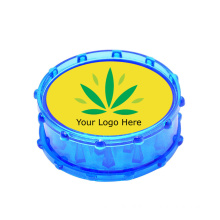 Plastic 75MM 2 Parts Herb Grinder Weed Grinder With Sharp Shark Teeth herb crusher No Magnet custom sticker smoking accessories